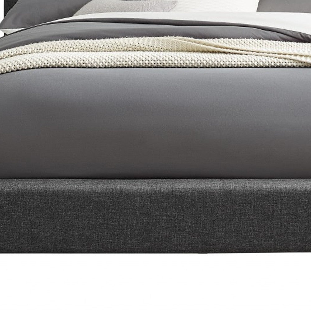 Gray Tufted Upholstered King Bed Frame-5