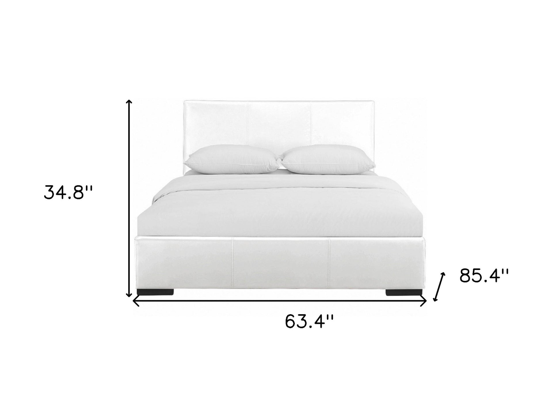 White Faux Leather Queen Bed Frame-6