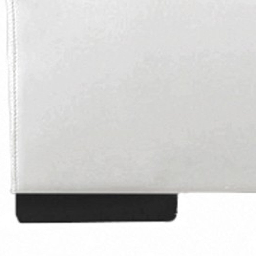 White Faux Leather Queen Bed Frame-4