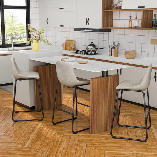 Industrial Beige Barstools, Set of 2-1